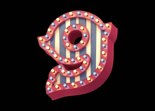 Circus Sign Light Lettertype — Stockfoto