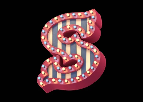 Circus Sign Light Lettertype — Stockfoto