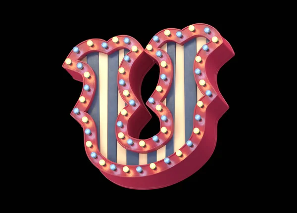 Circus Sign Light Lettertype — Stockfoto