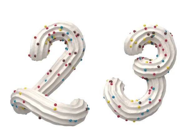 Cream candy font. 3d rendering.