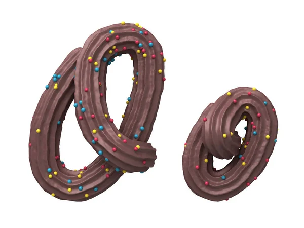 Chocolate Cream Candy Lettertype — Stockfoto