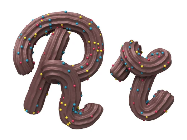 Chocolate Cream Candy Lettertype — Stockfoto