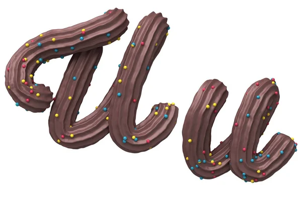 Chocolate Cream Candy Font — Stock Photo, Image