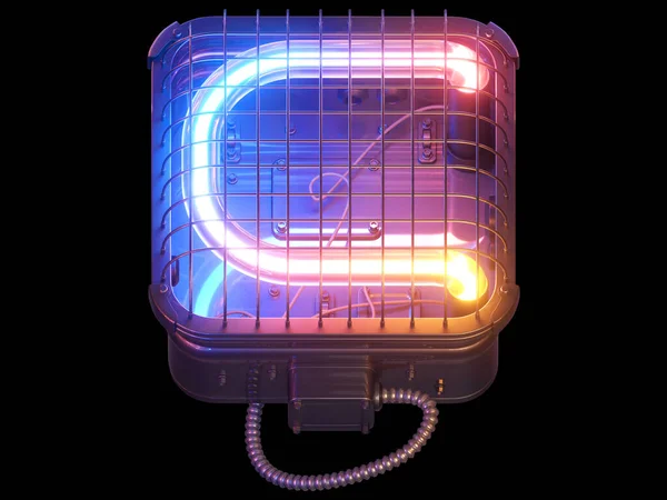 Fonte Cyberpunk Neon Rendu — Photo