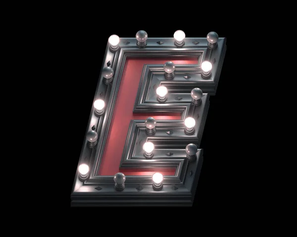 Zwart Rood Metalen Lamp Licht Lettertype — Stockfoto