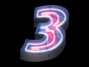 Gece lambası alfabesi. 3d oluşturma.