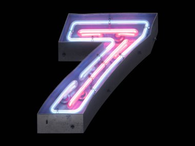 Gece lambası alfabesi. 3d oluşturma.