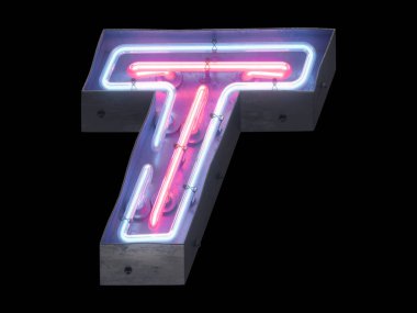 Gece lambası alfabesi. 3d oluşturma.