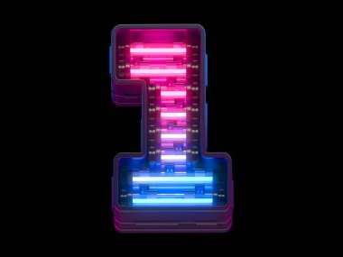 Ultraviyole neon yazı tipi. 