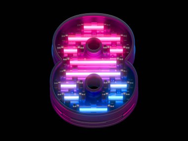 Ultraviyole neon yazı tipi. 