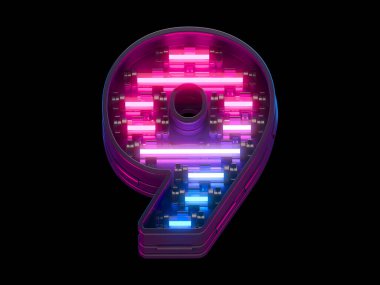 Ultraviyole neon yazı tipi. 