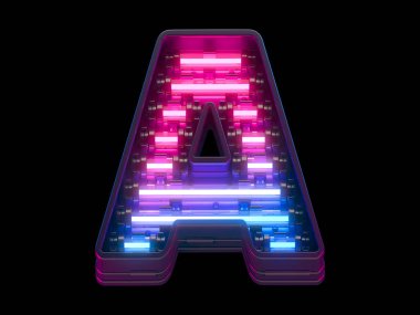 Ultraviyole neon yazı tipi. 