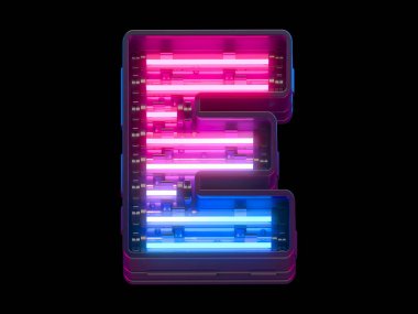 Ultraviyole neon yazı tipi. 