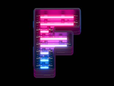 Ultraviyole neon yazı tipi. 