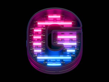 Ultraviyole neon yazı tipi. 