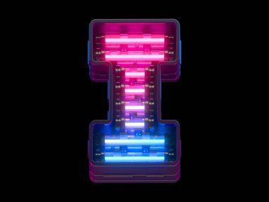 Ultraviyole neon yazı tipi. 