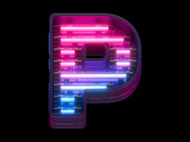 Ultraviyole neon yazı tipi. 