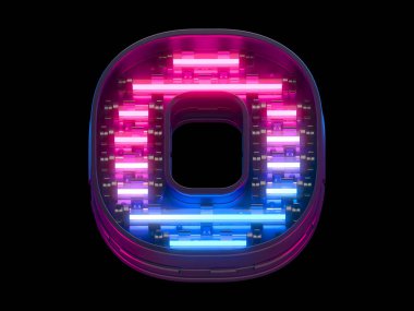 Ultraviyole neon yazı tipi. 