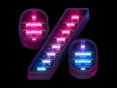 Ultraviyole neon yazı tipi. 