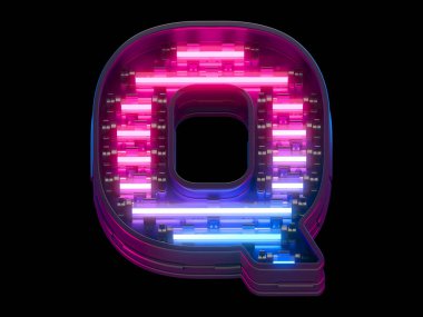 Ultraviyole neon yazı tipi. 