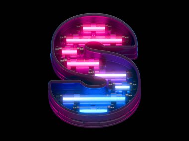 Ultraviyole neon yazı tipi. 