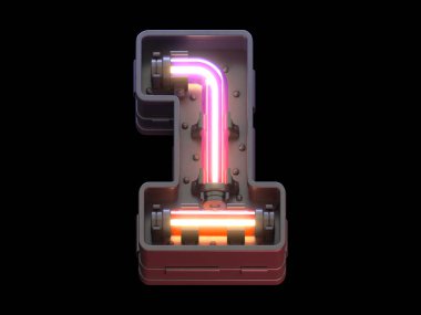 Ultra neon ışıklı gelecek yazı tipi.