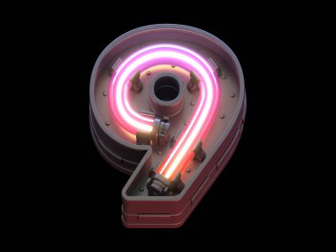 Ultra neon ışıklı gelecek yazı tipi. 