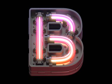 Ultra neon ışıklı gelecek yazı tipi. 