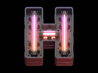 Ultra neon ışıklı gelecek yazı tipi. 