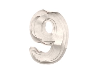 Kağıt kesiği yazı tipi. 3d oluşturma.