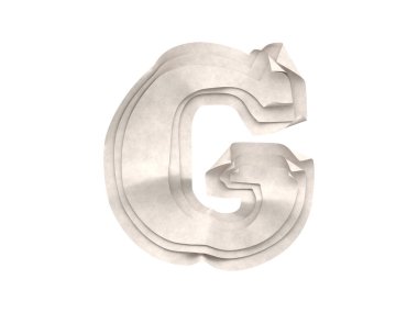 Kağıt kesiği yazı tipi. 3d oluşturma.