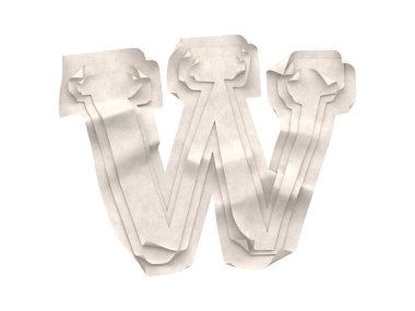 Kağıt kesiği yazı tipi. 3d oluşturma.