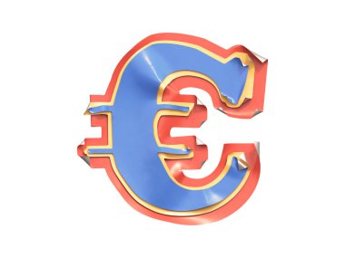 Çıkartma kenarları katlanmış yazı tipi. 3d oluşturma