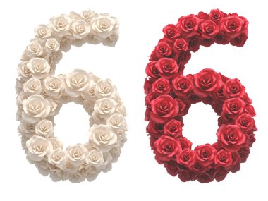 Kırmızı ve Beyaz gül yazı tipi.