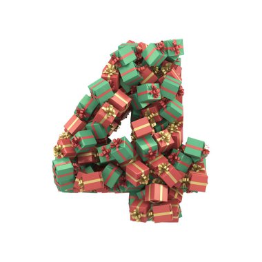 Hediye kutusu yazı tipi. 3d oluşturma.