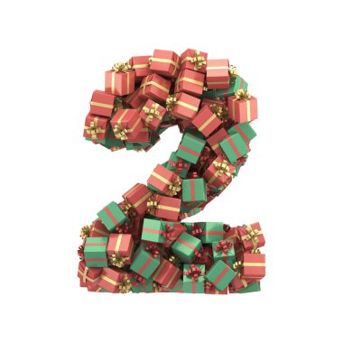 Hediye kutusu yazı tipi. 3d oluşturma.