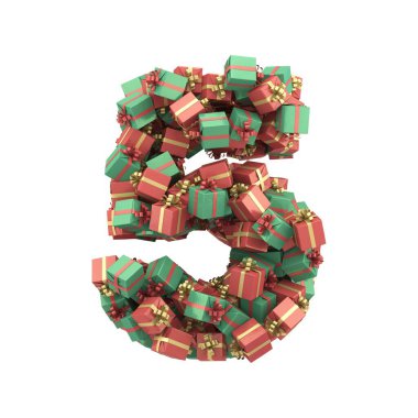 Hediye kutusu yazı tipi. 3d oluşturma.