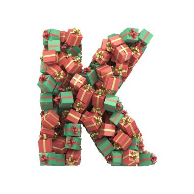 Hediye kutusu yazı tipi. 3d oluşturma.