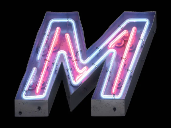 Gece lambası alfabesi. 3d oluşturma.