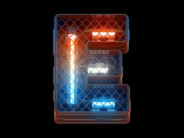 Futuristic Light Fence Grid Fuente —  Fotos de Stock