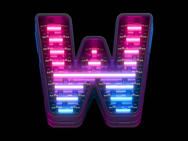 Ultraviolet Neon Signboard Lettertype — Stockfoto