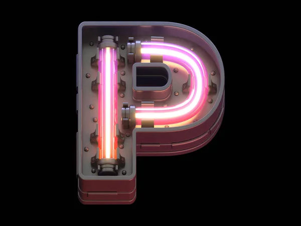 Futurystyczna Czcionka Ultra Neonowymi Światłami — Zdjęcie stockowe