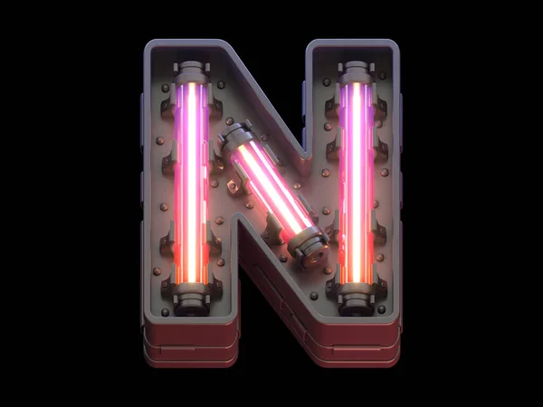 Futuristic Font Ultra Neon Lights — Stock Photo, Image