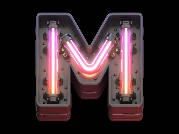 Ultra neon ışıklı gelecek yazı tipi. 