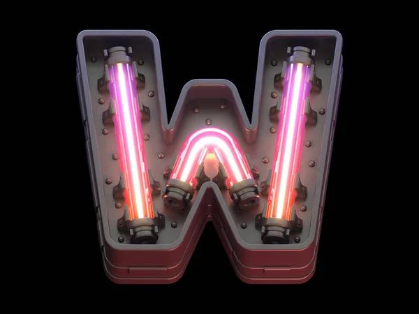 Futuristisch Lettertype Met Ultra Neon Verlichting — Stockfoto