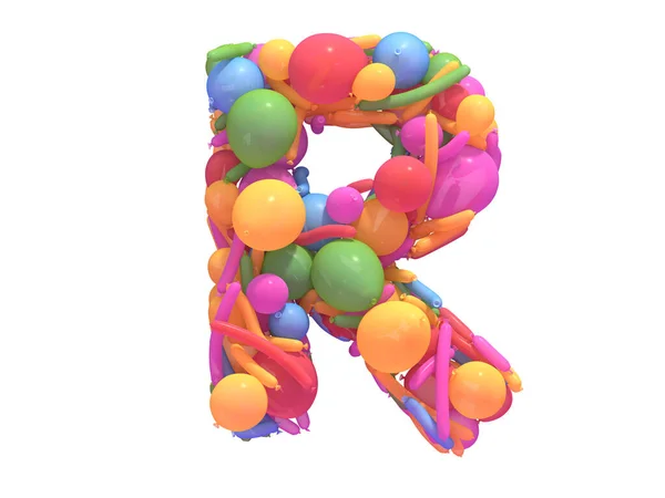 Font Palloncino Multicolore Rendering — Foto Stock