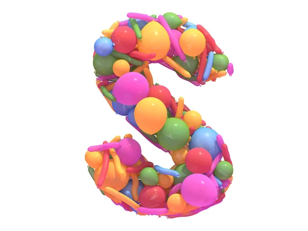 Veelkleurige Ballon Lettertype Destructie — Stockfoto