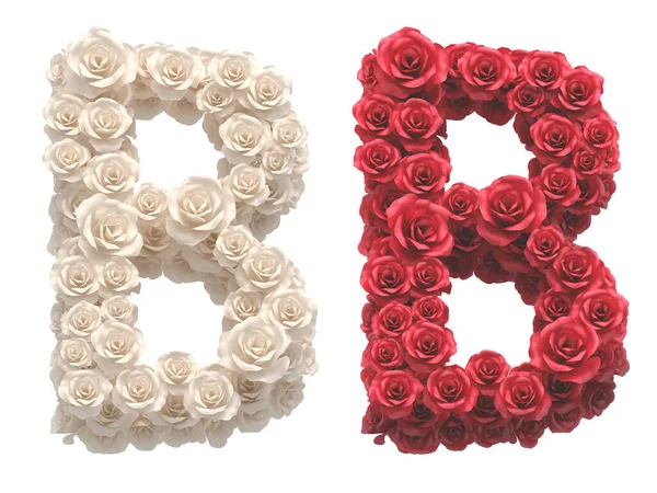 Czerwone Białe Róże Czcionka — Zdjęcie stockowe