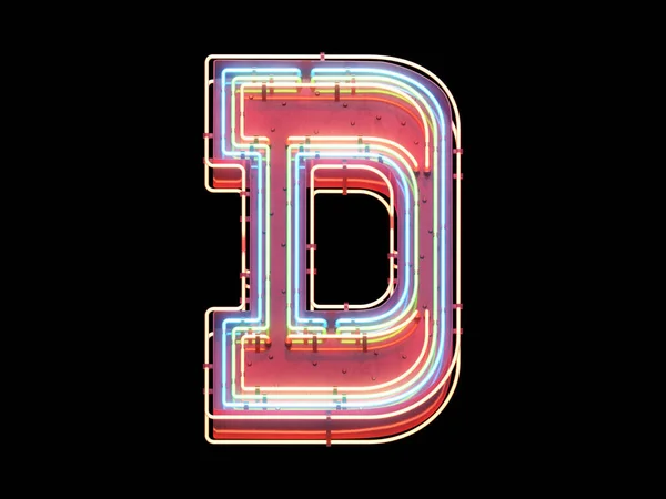 Super Neon Lettertype Destructie — Stockfoto