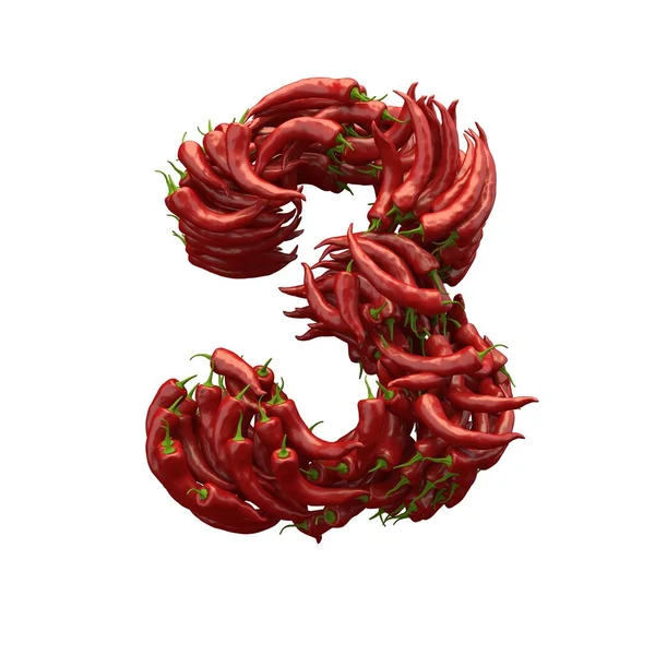 Red Pepper Font Rendering — Stock Photo, Image